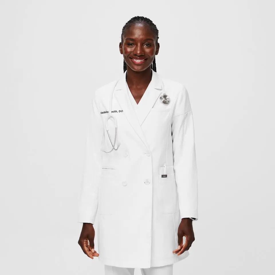 Optic White Double Breasted - Lab Coat