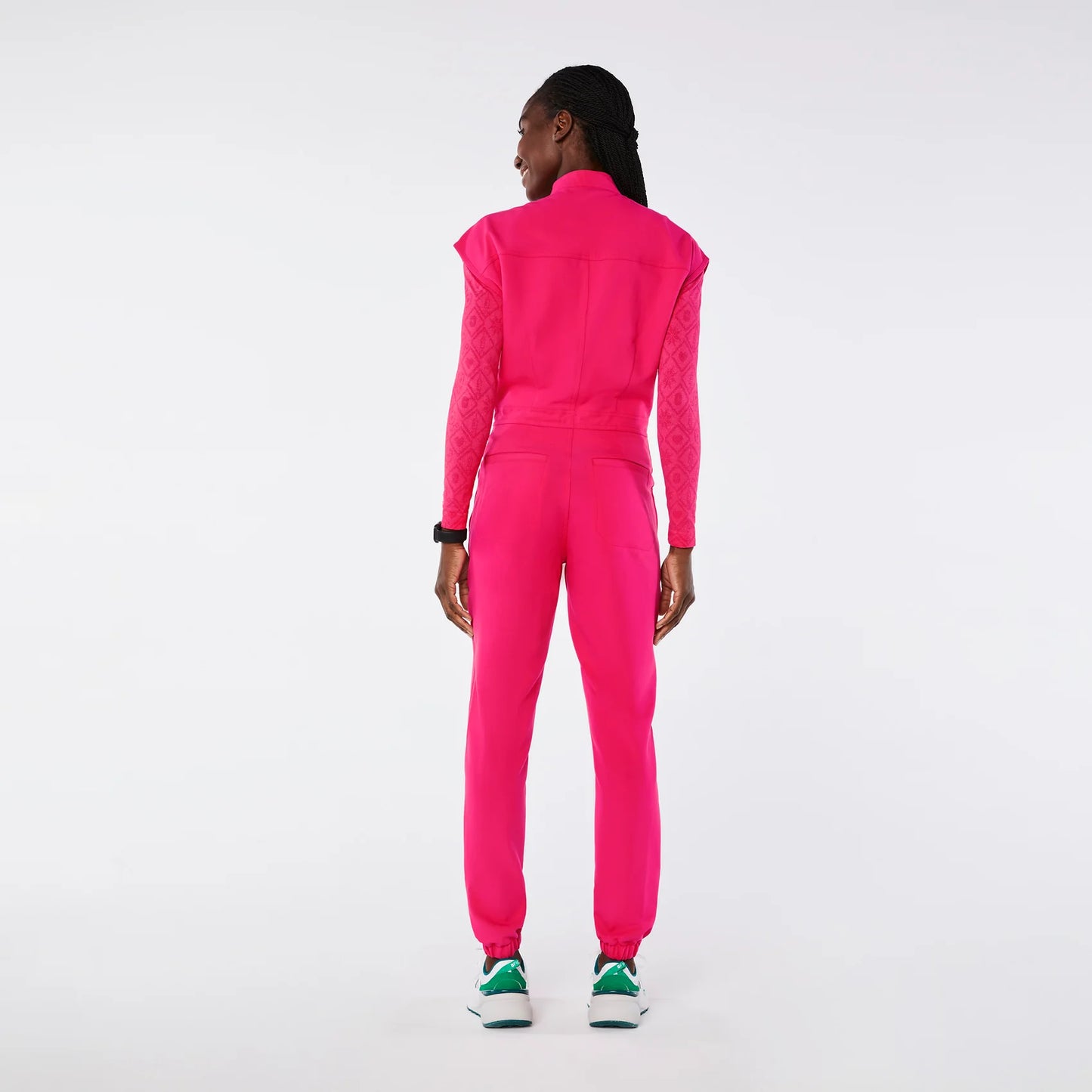Figs Shocking Pink Rafaela Cargo ScrubJumpsuit