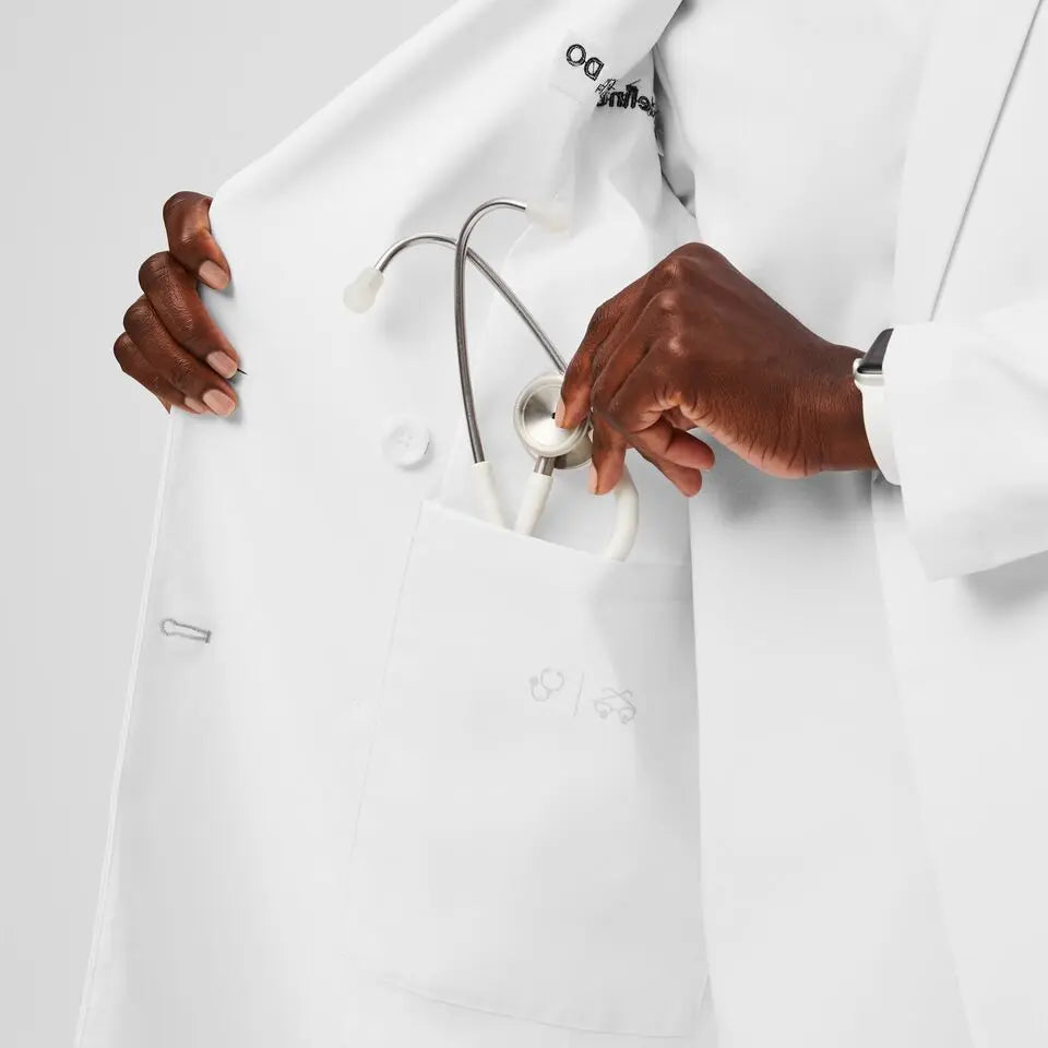 Optic White Double Breasted - Lab Coat