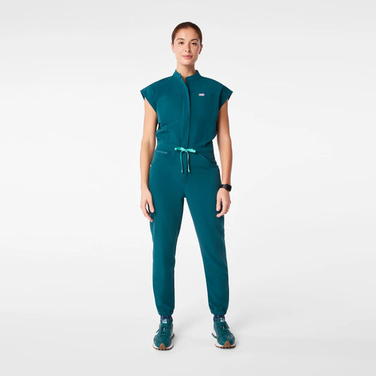 Figs Caribbean Blue Rafaela Cargo ScrubJumpsuit