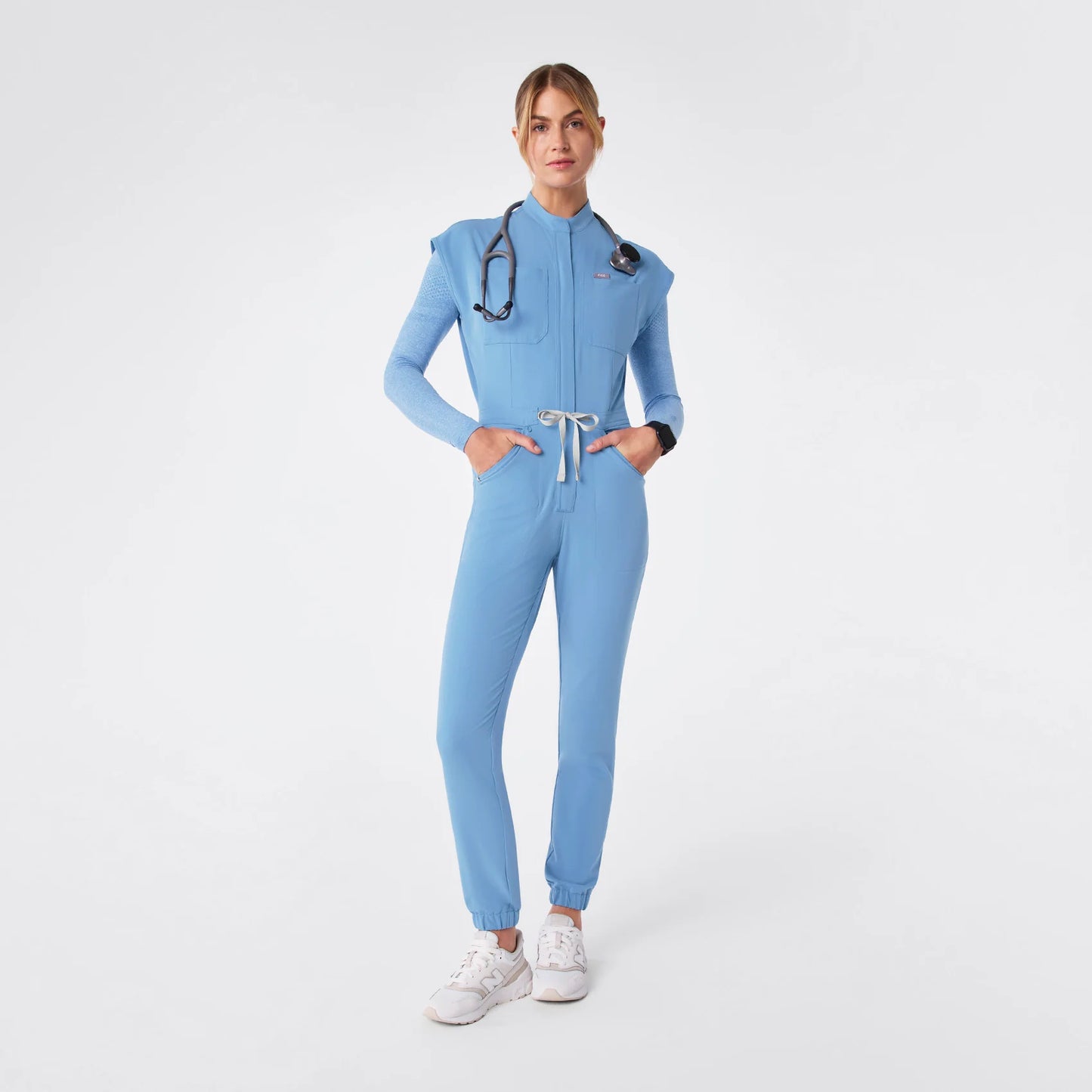 Figs Ceil Blue Rafaela Cargo ScrubJumpsuit