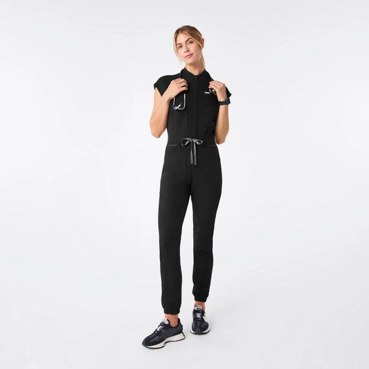 Figs Rafaela Cargo ScrubJumpsuit Black