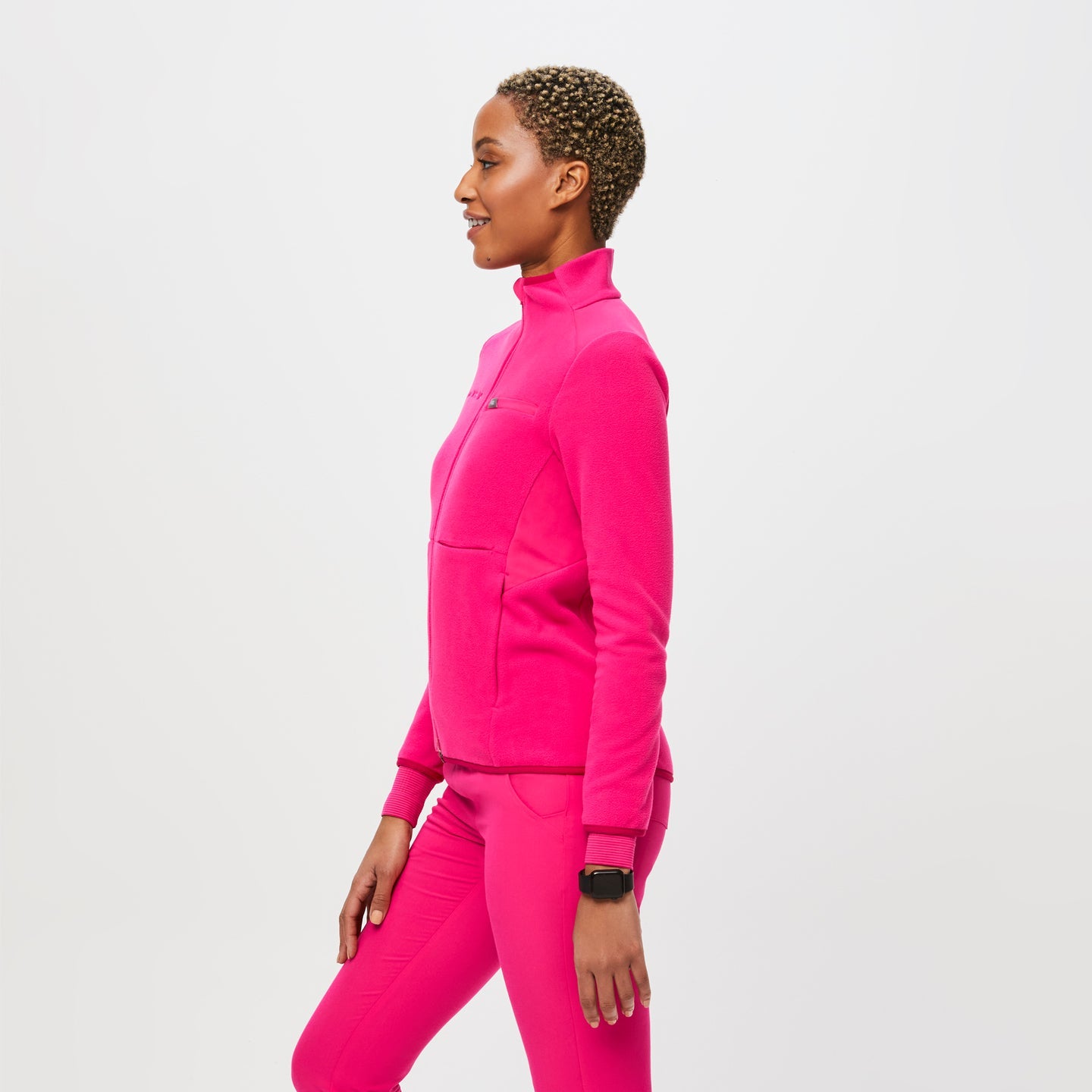 Figs Fleece Jacket Shocking Pink