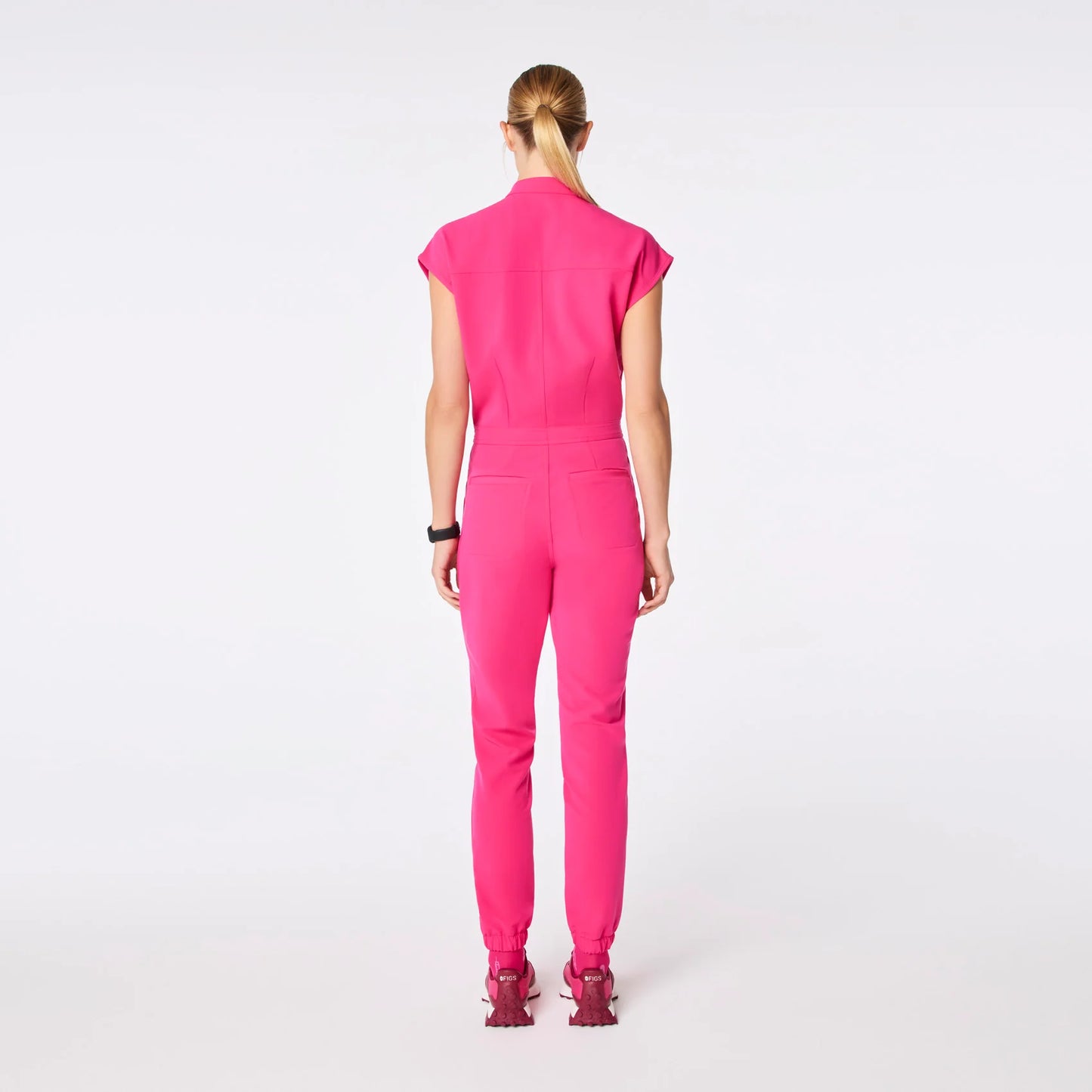 Figs Shocking Pink Rafaela Cargo ScrubJumpsuit