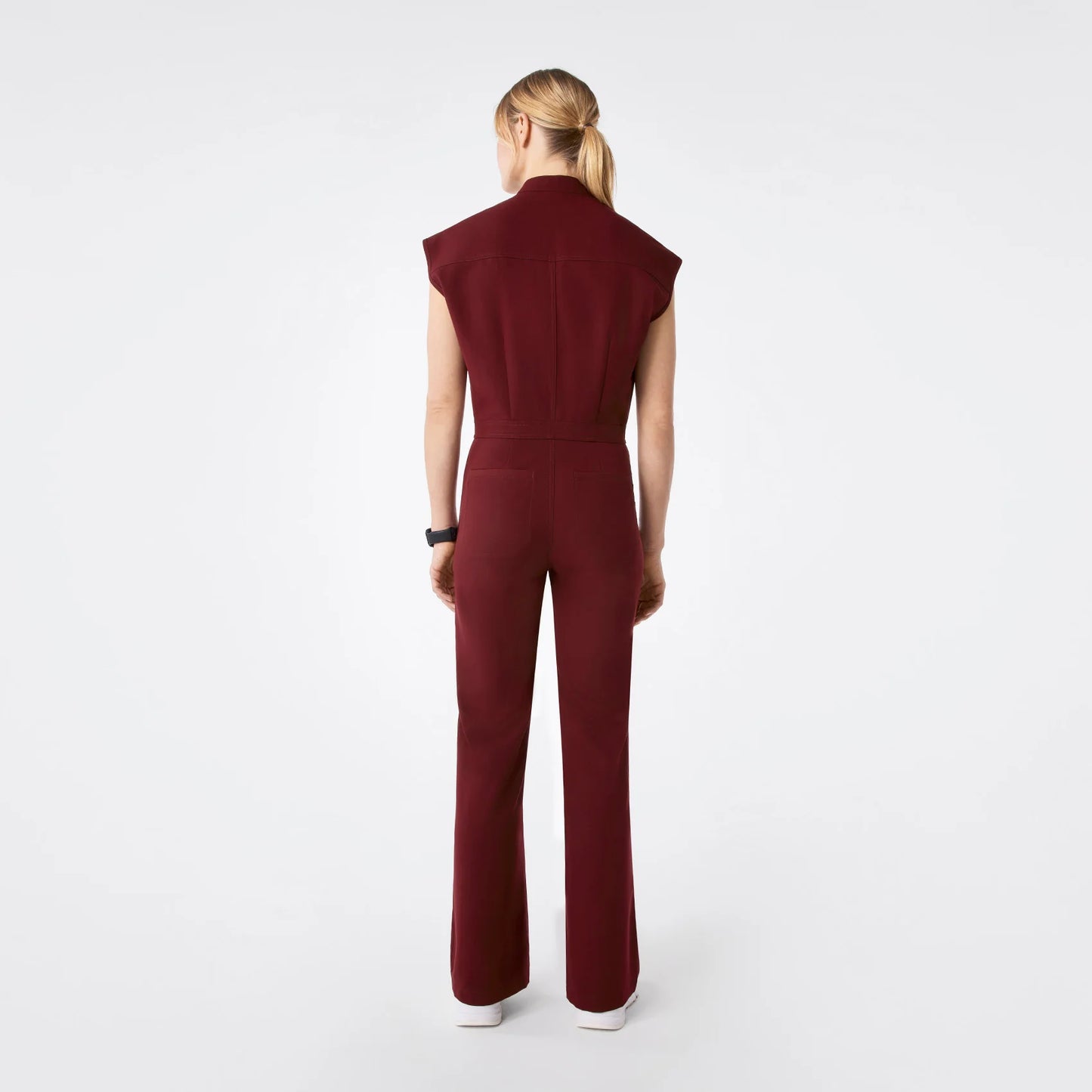 Figs Burgundy Rafaela Wide Leg - ScrubJumpsuit