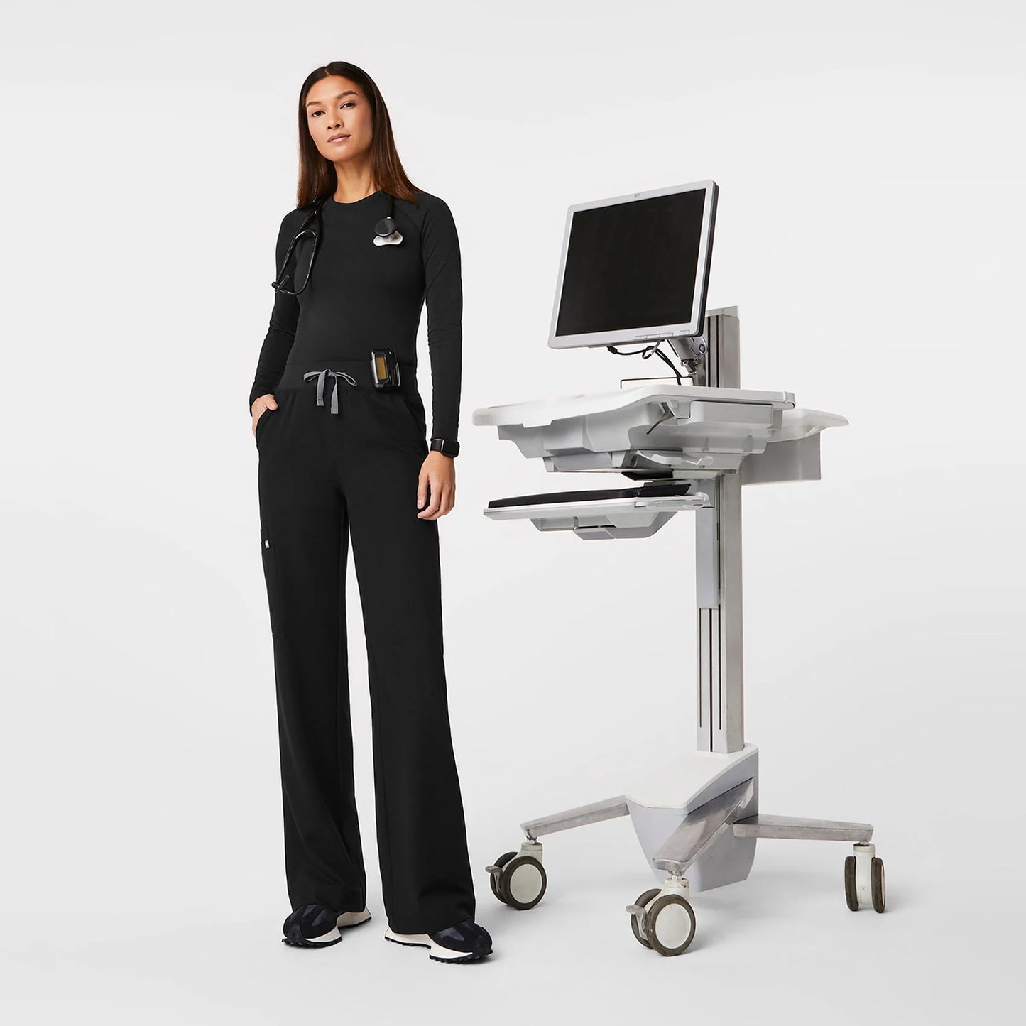 Figs Isabel Wide Leg High Waisted Black