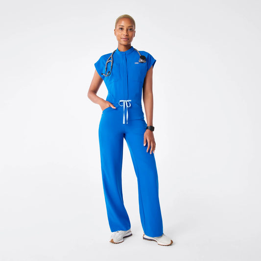Figs Royal Blue Rafaela Wide Leg - ScrubJumpsuit