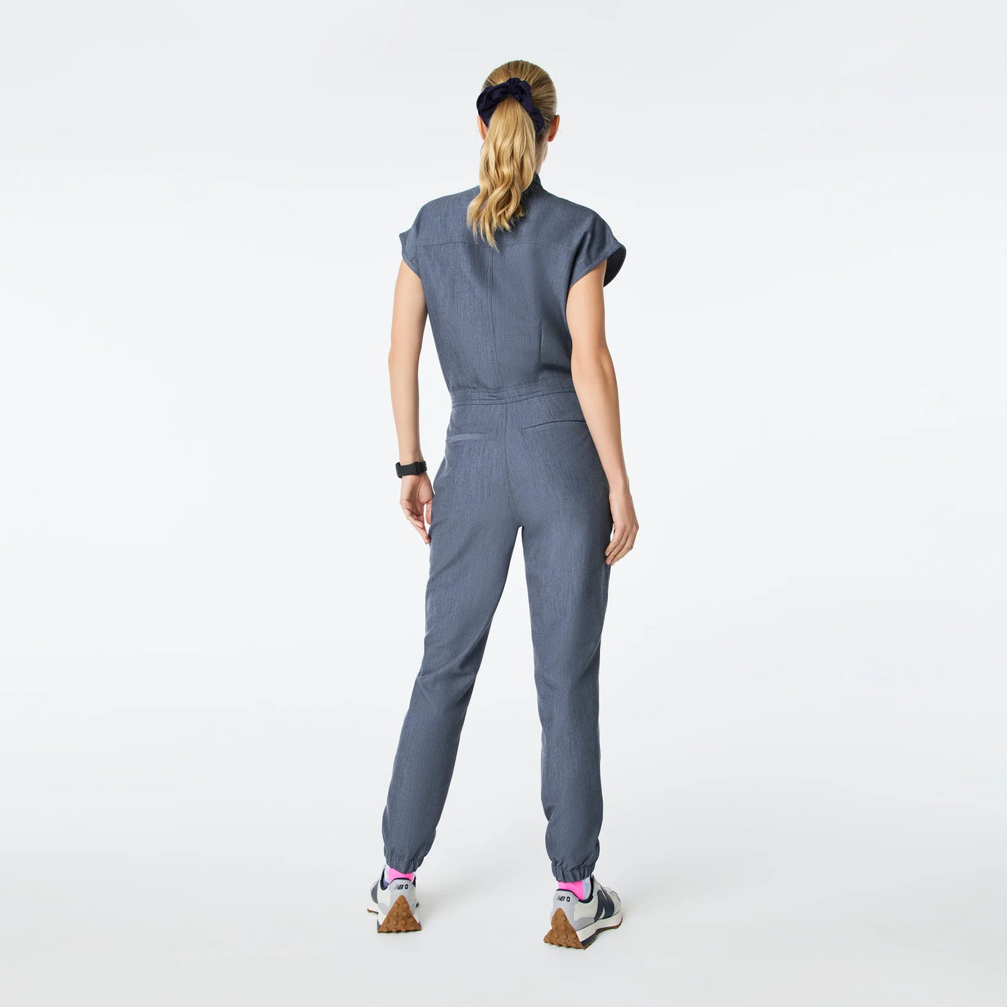 Figs Heather Denim Rafaela Cargo ScrubJumpsuit