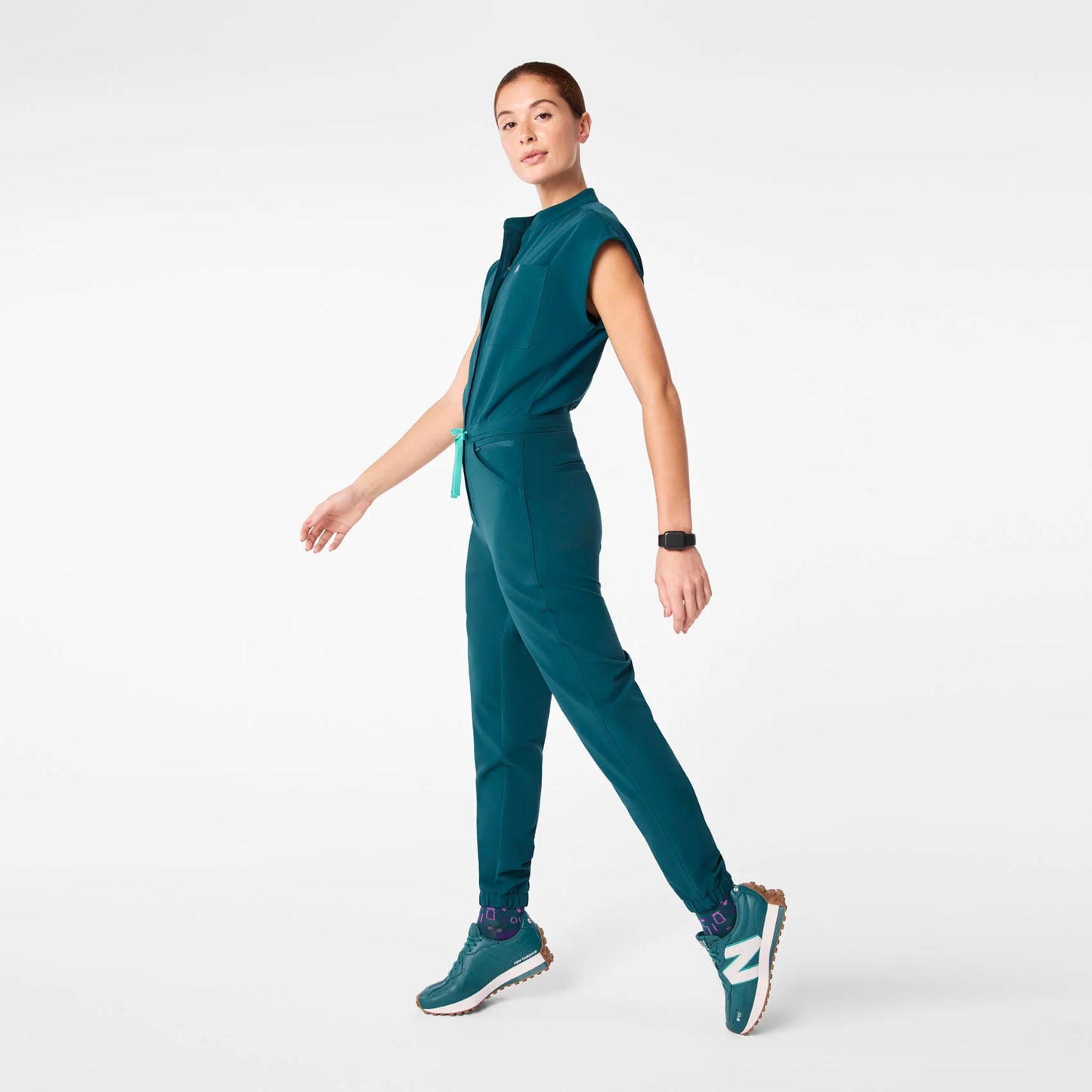 Figs Caribbean Blue Rafaela Cargo ScrubJumpsuit