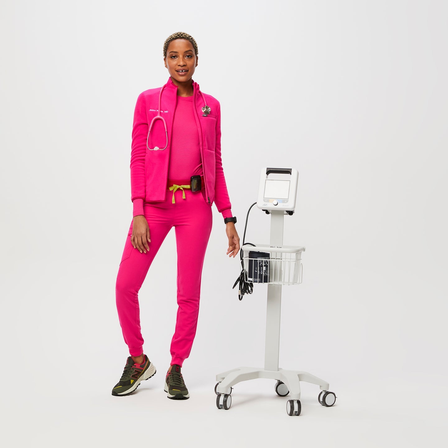 Figs Fleece Jacket Shocking Pink