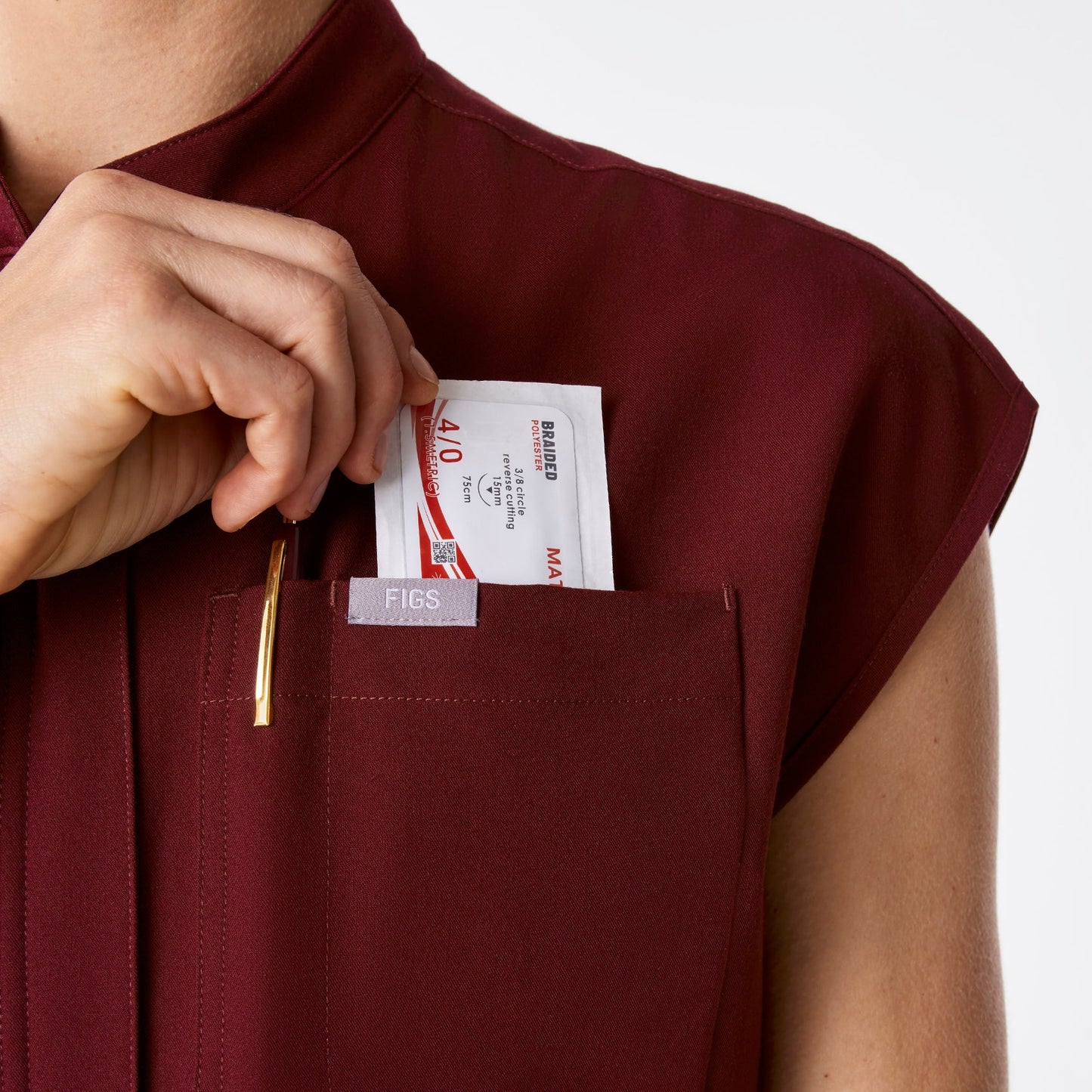 Figs Burgundy Rafaela Wide Leg - ScrubJumpsuit